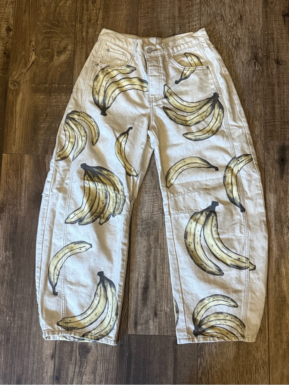 We The Free Good Luck Mid-Rise Barrel Jeans - BANANA